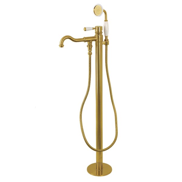 Freestanding Tub Faucet, Brushed Brass, Freestanding